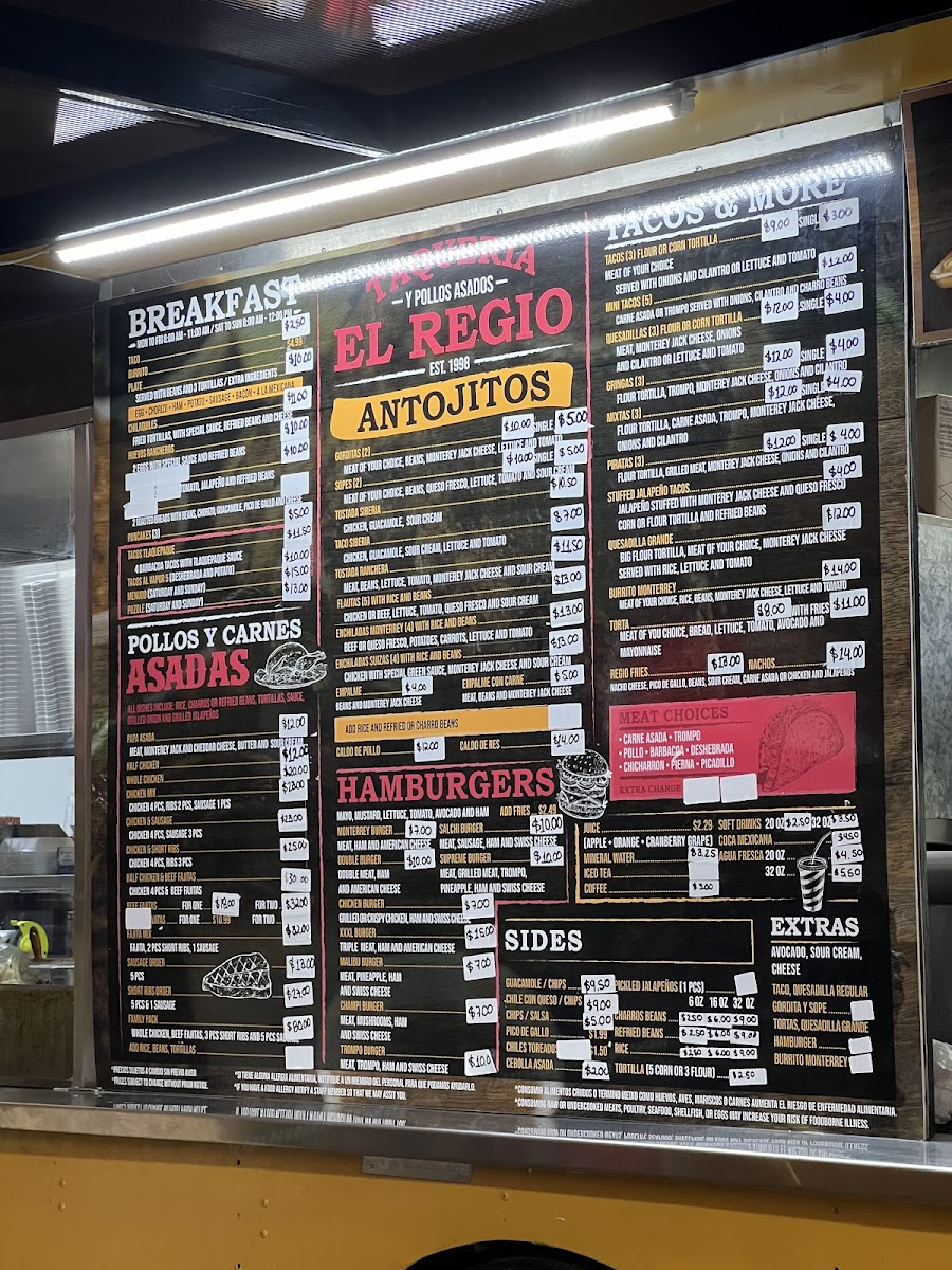 Taqueria Y Pollo Asados El Regio Menu - Image 1